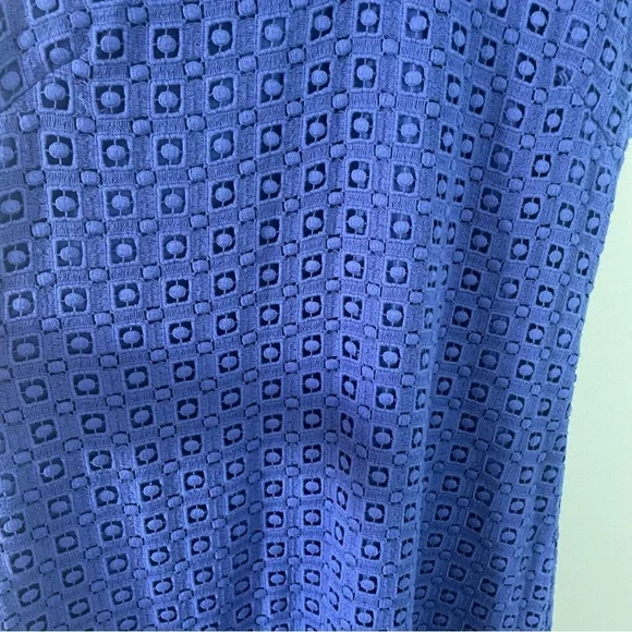 KATE SPADE NEW YORK Guipure Lace A-Line Mini Dress Cap-Sleeve Blue Women's 10 - Picture 5 of 13